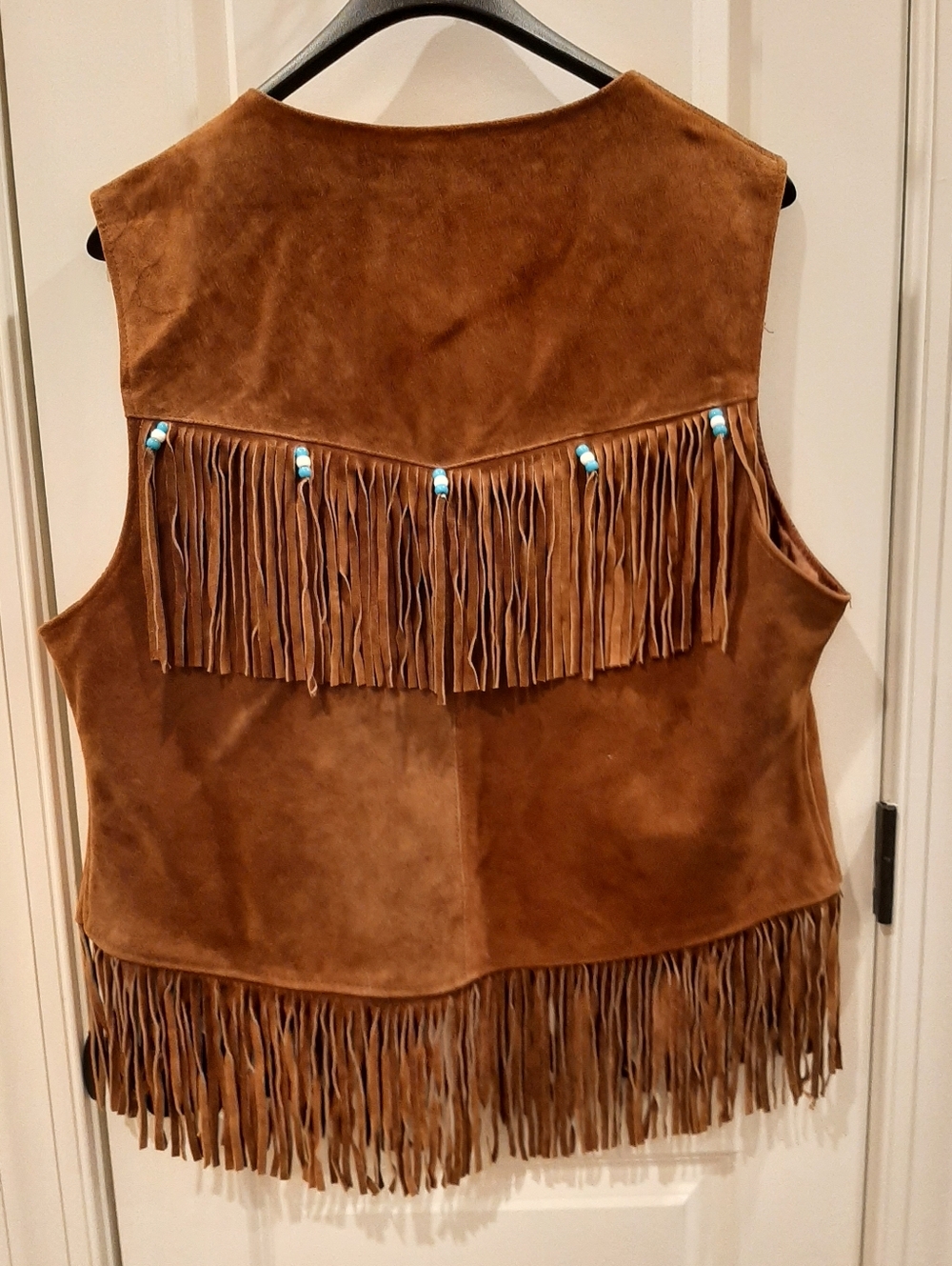 Dream Apparel Brown Suede Fringe Vest Western Concho Beaded Boho Women’s XL 1X - Picture 2 of 12